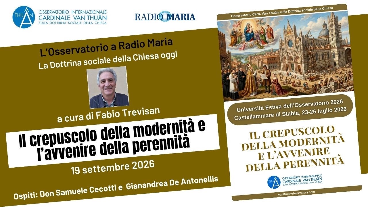 La DSC oggi (19.09.2026). Il crepuscolo della modernità e l’avvenire della perennità.