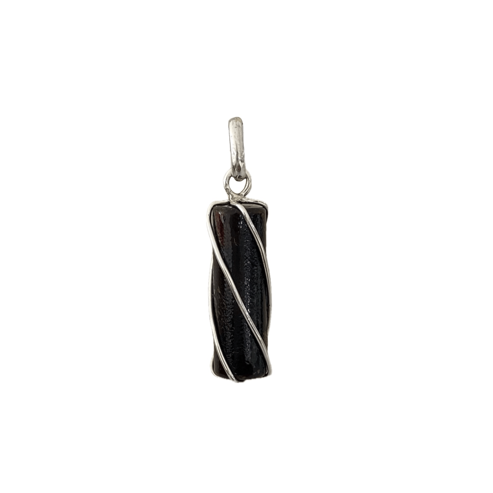 Black Coral Torsadée Silver Pendant