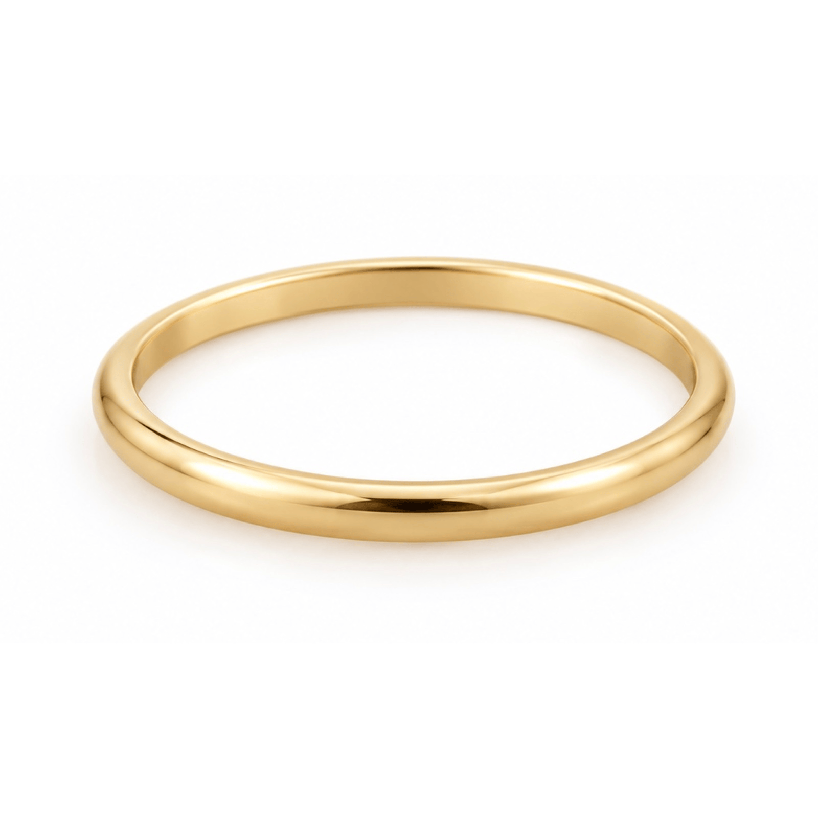 Wedding Ring, 9K Gold & Thin, Halfmoon
