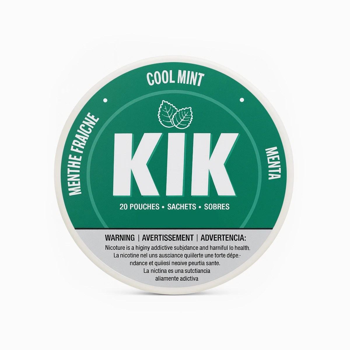 KIK – Cool Mint 30/40/50 mg · Nicotine Pouches (Snus) · 20 sachets