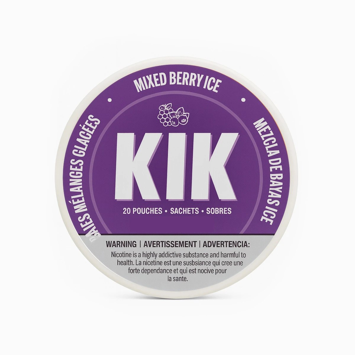 KIK – Mixed Berry Ice 20/30 mg · Nicotine Pouches (Snus) · 20 sachets