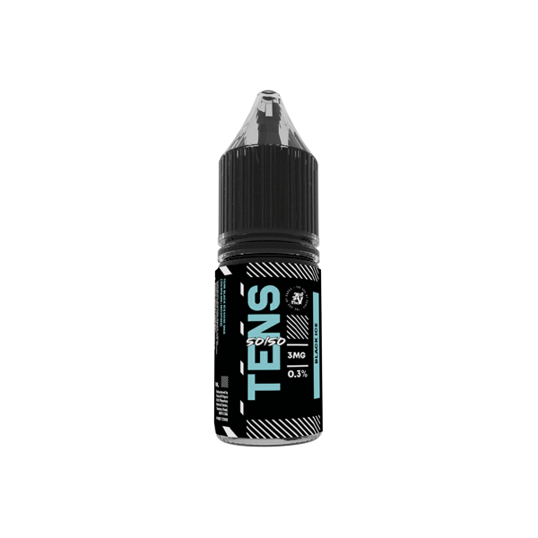Zestaw różnorodnych e-liquidów 3 mg Tens 50/50 - 10 smaków, butelki 10 ml (50 VG/50 PG)