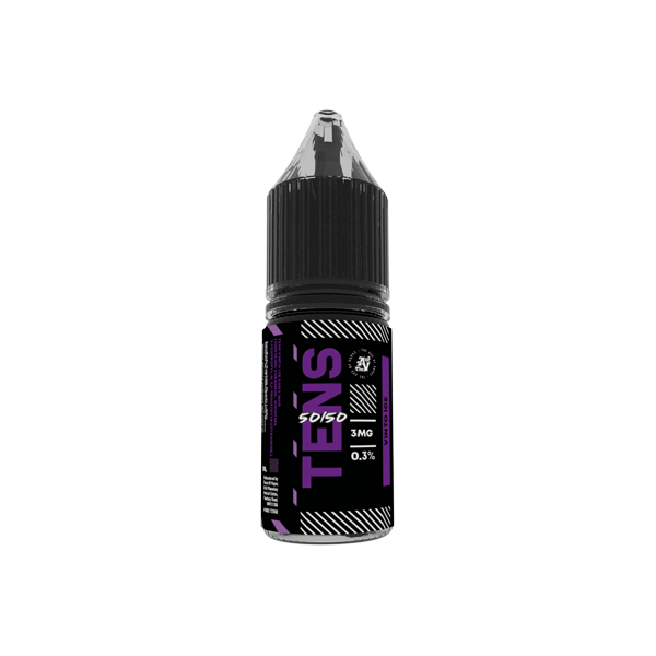 Tens 50/50 6mg Freebase E-Liquid 10ml - Full Box of 10 Exciting Flavours (50VG/50PG)