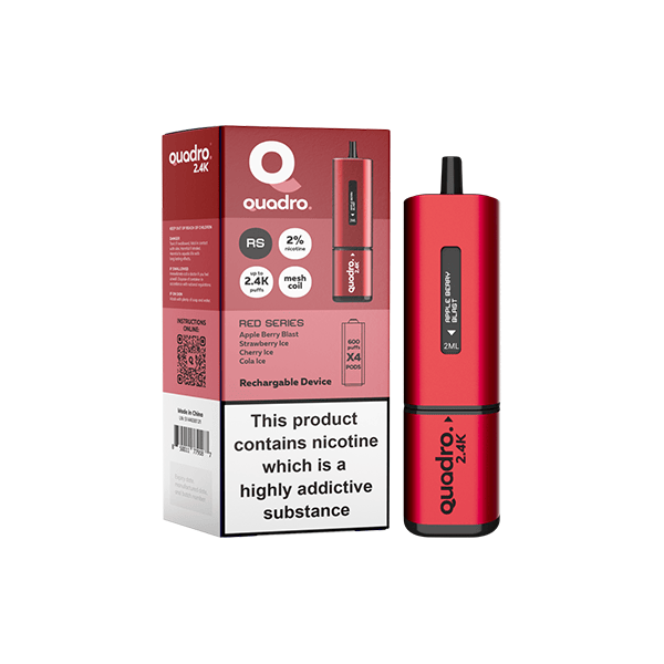20mg Quadro 2.4K Pod Vape Kit 4 v 1 - 2400 Puffov