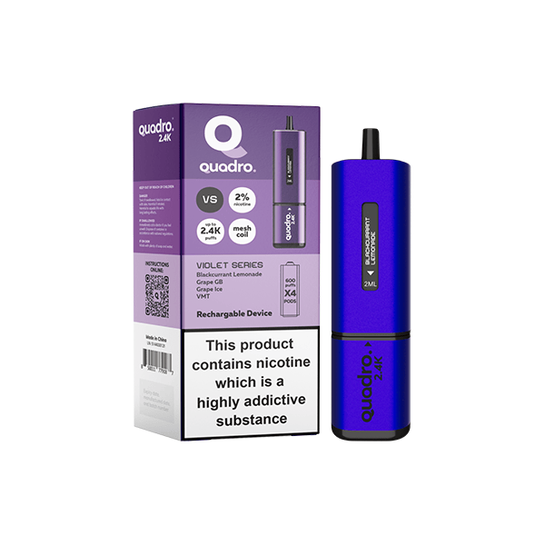 20mg Quadro 2.4K Pod Vape Kit 4 v 1 - 2400 Puffov