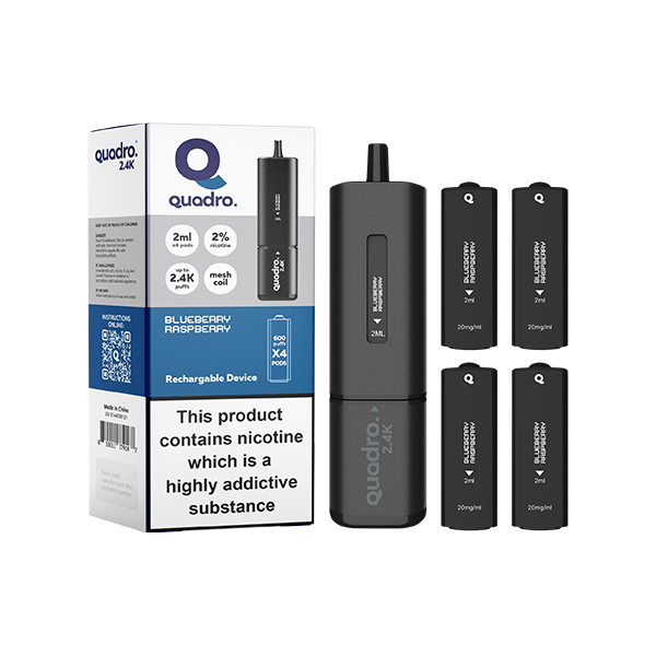 Zestaw Vape Quadro 2.4K 20mg 4 w 1 Black Series 2400 Puffs