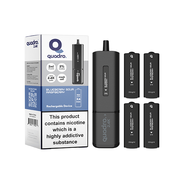 Zestaw Vape Quadro 2.4K 20mg 4 w 1 Black Series 2400 Puffs