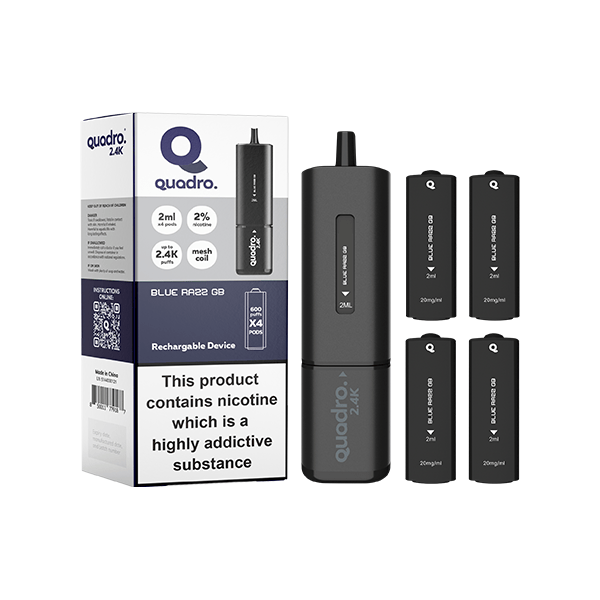 Zestaw Vape Quadro 2.4K 20mg 4 w 1 Black Series 2400 Puffs