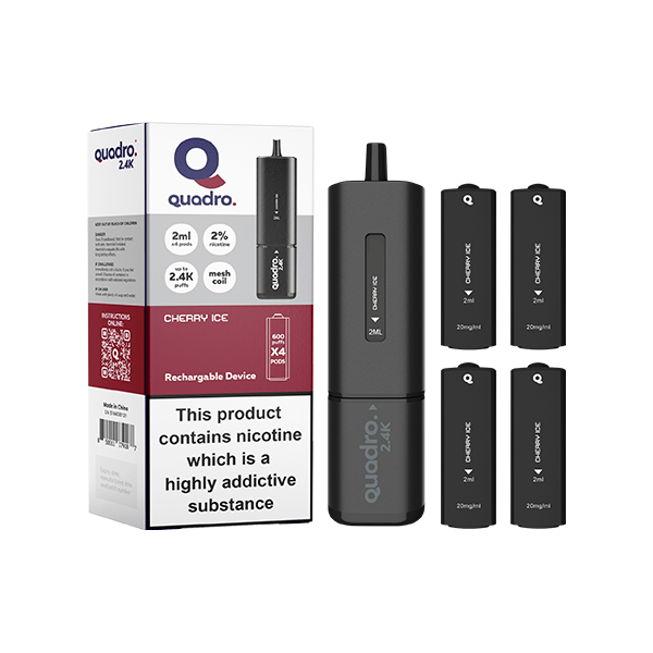 Zestaw Vape Quadro 2.4K 20mg 4 w 1 Black Series 2400 Puffs