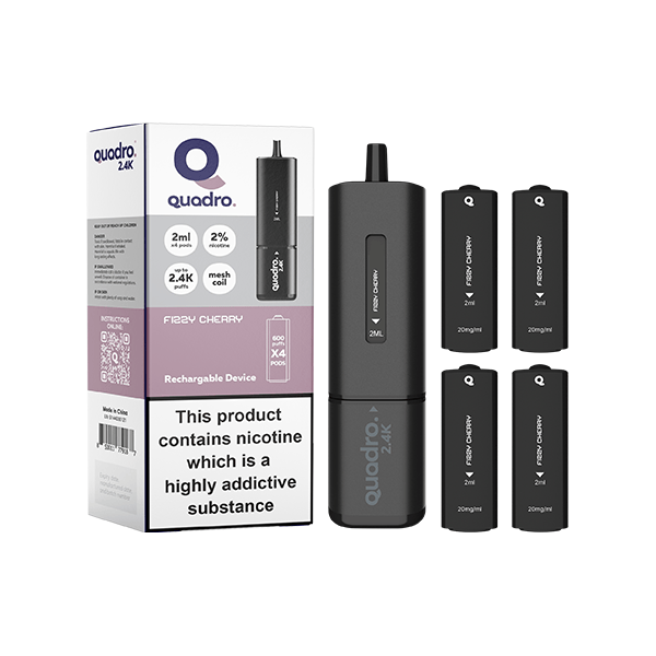 Zestaw Vape Quadro 2.4K 20mg 4 w 1 Black Series 2400 Puffs
