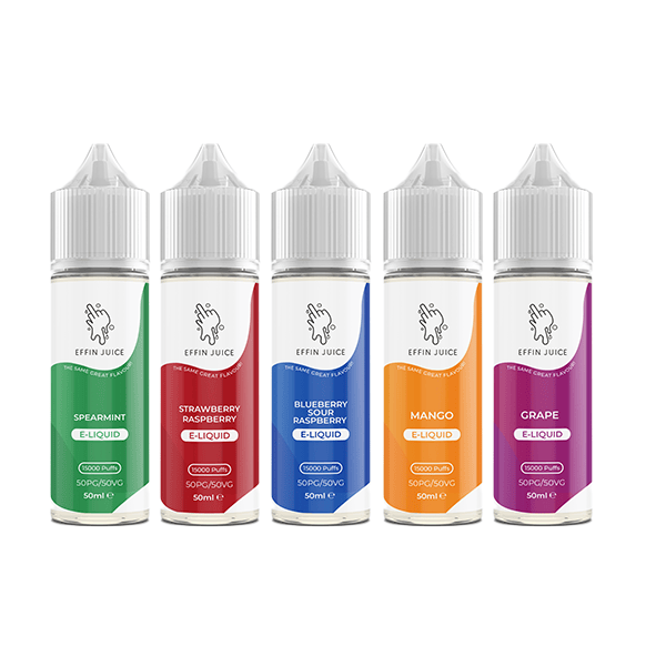 EFFIN Juice Sans Nicotine 50ml Shortfill - Mélange 50VG/50PG personnalisable