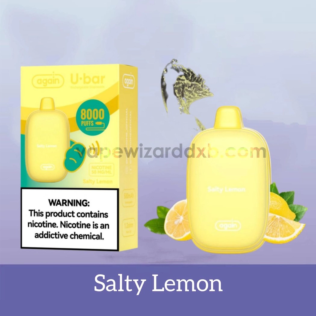 SALTY LEMON AGAIN U BAR 8000 DISPOSABLE