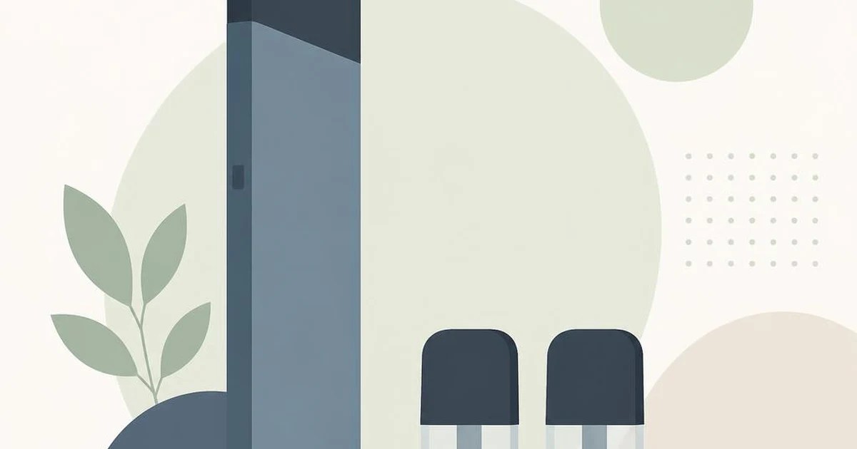 Abstract illustration of a slim device shape with a small side control beside two cartridges, used as the article header image.