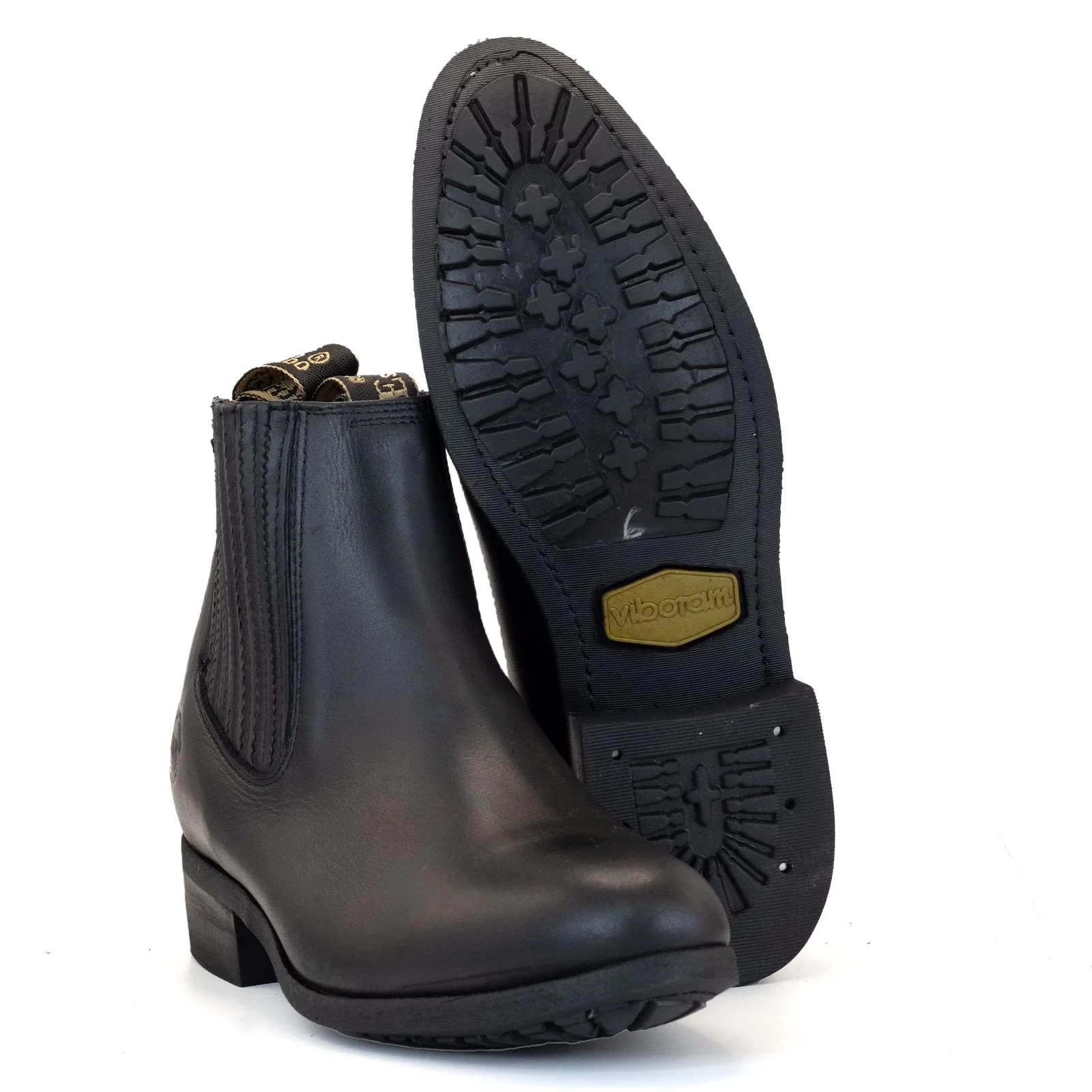 BOTIN ESTRIBO CHARRO SUELA DE HULE NEGRO