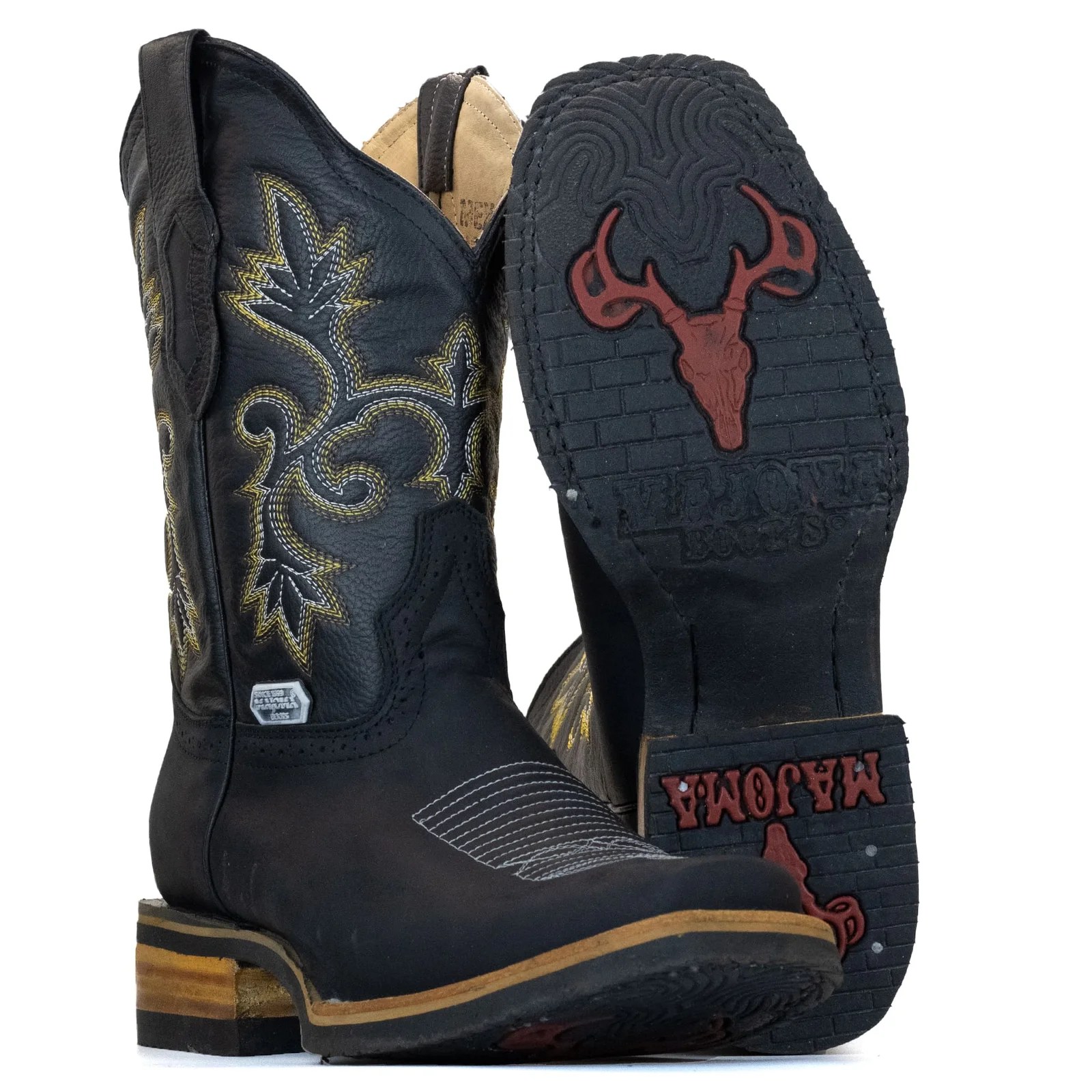 BOTA MAJOMA VAQUERA HORMA CUADRADA NEGRA