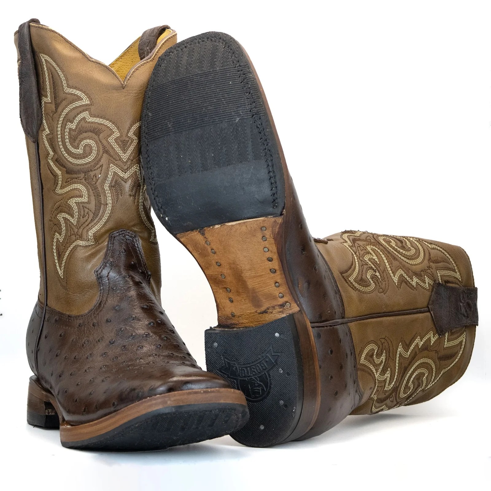BOTA BOSTON IMITACION AVESTRUZ CAFE