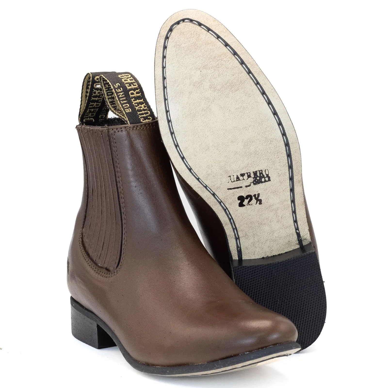 BOTIN CUATRERO CHARRO EN PIEL CAFE CAFE