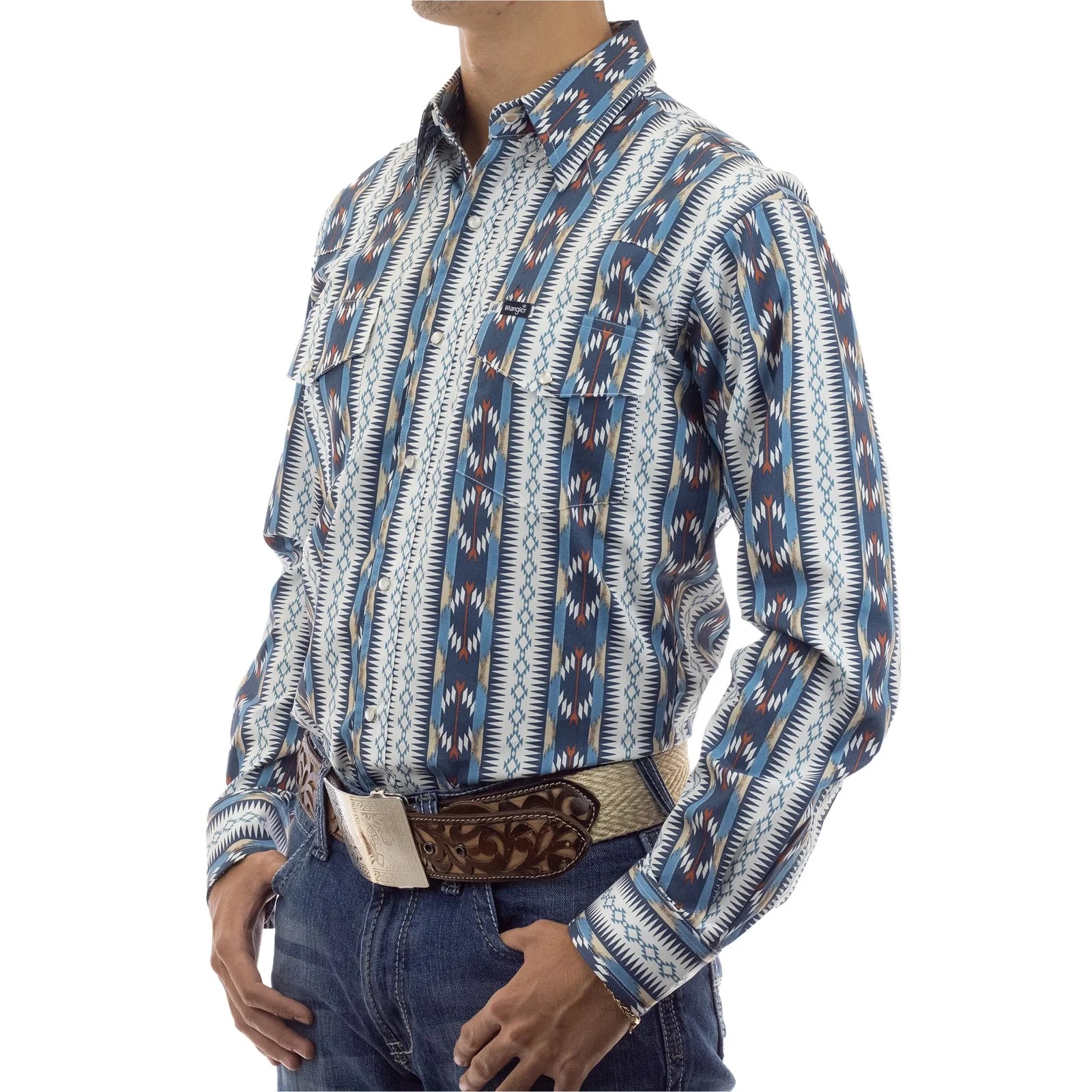 CAMISA VAQUERA MANGA LARGA WRANGLER HOMBRE AZUL