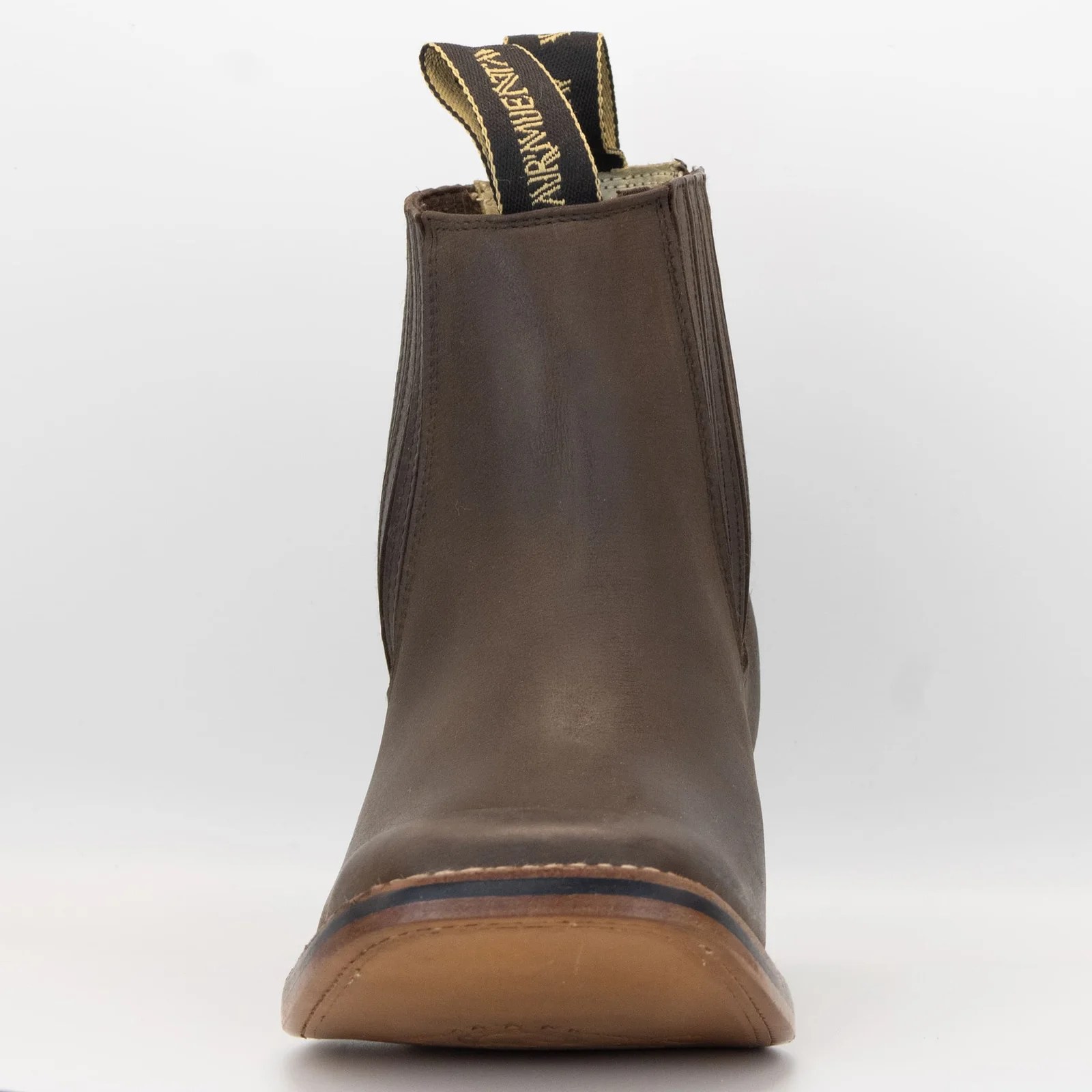 BOTIN ARMENTA CUADRADO CON SUELA DE CUERO CRAZY CAFE