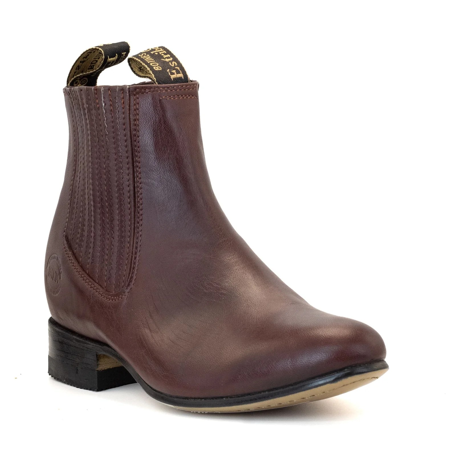 BOTIN ESTRIBO CHARRO SUELA DE CUERO VINO