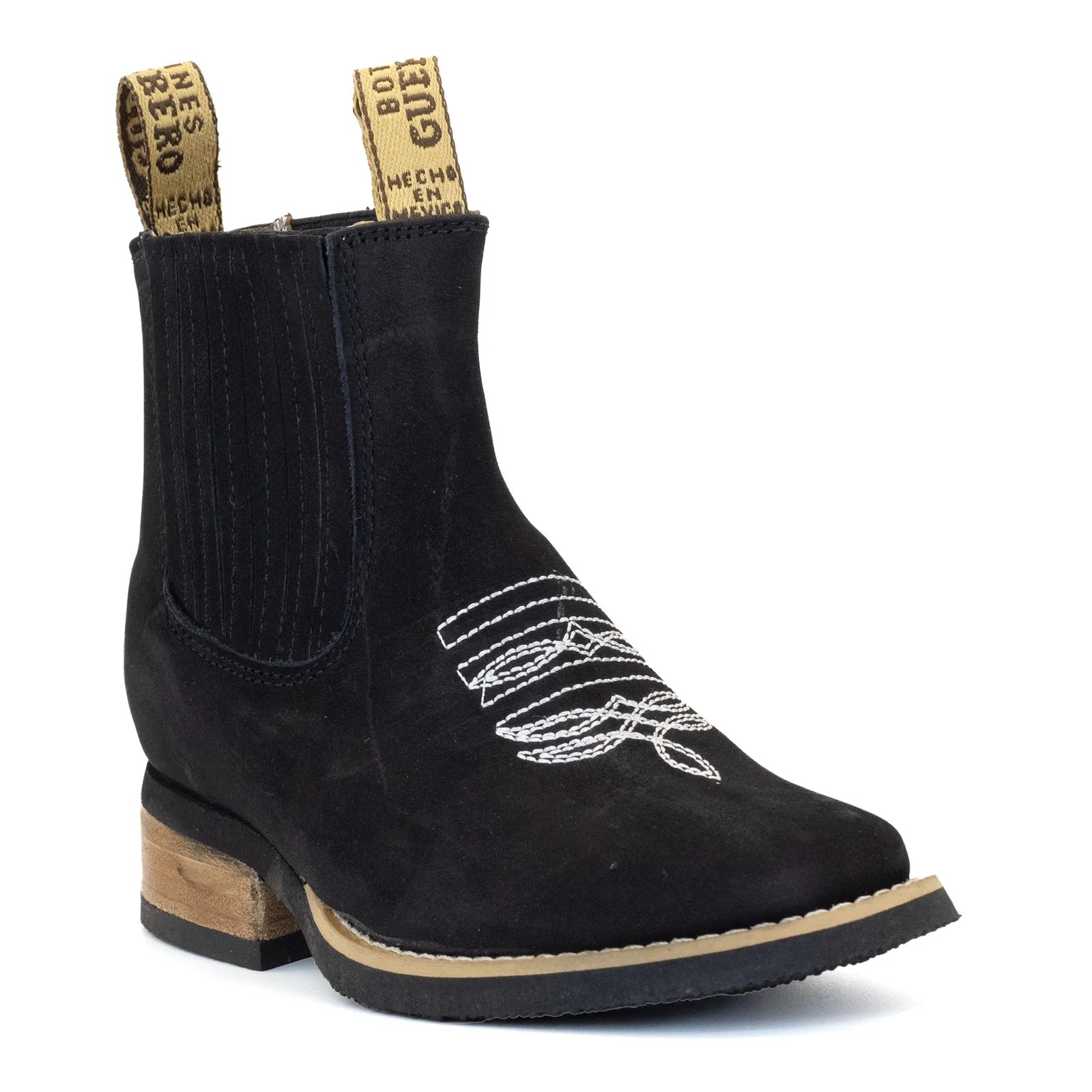 BOTIN GUERRERO CUADRADO NOBUCK NEGRO