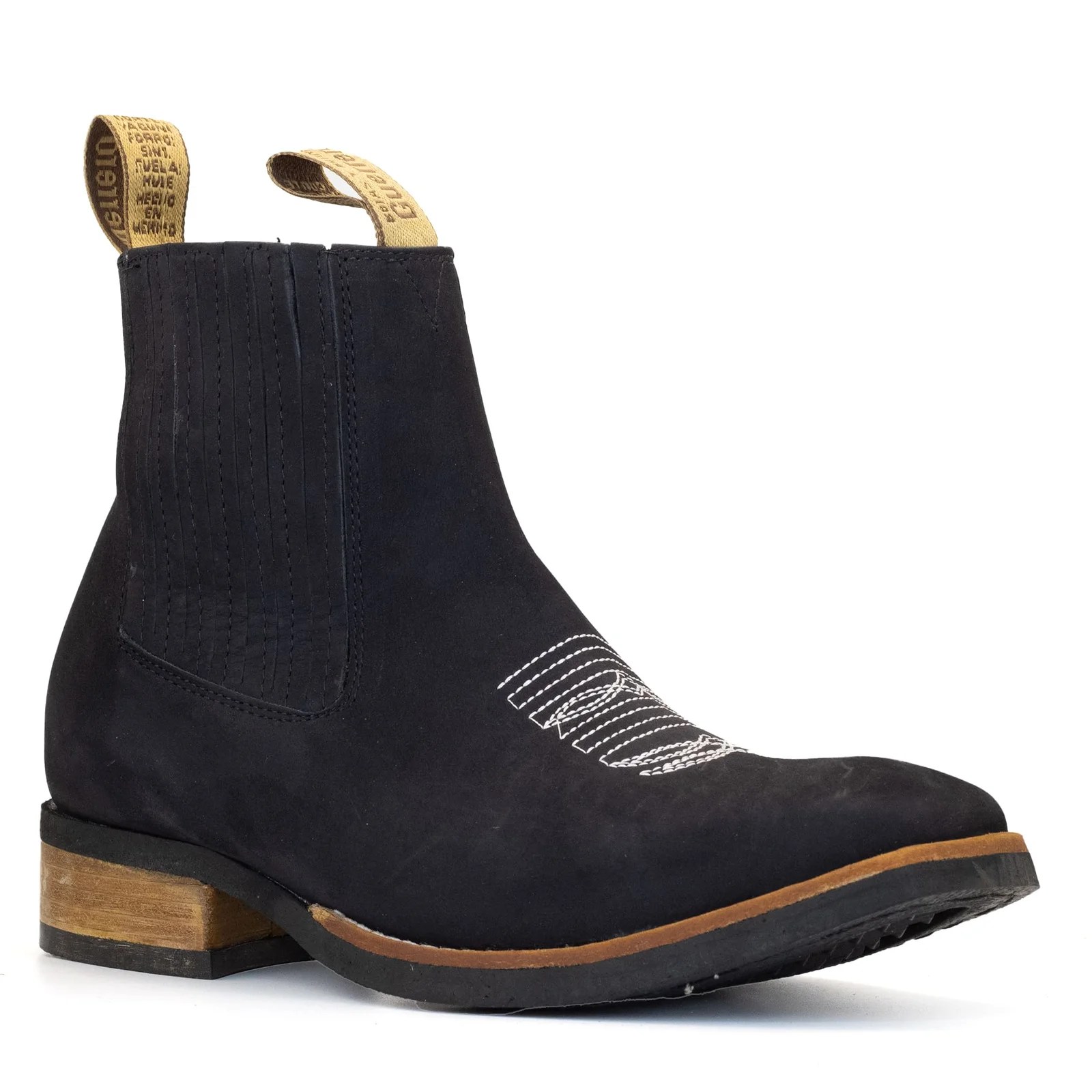 BOTIN GUERRERO CUADRADO NOBUCK NEGRO