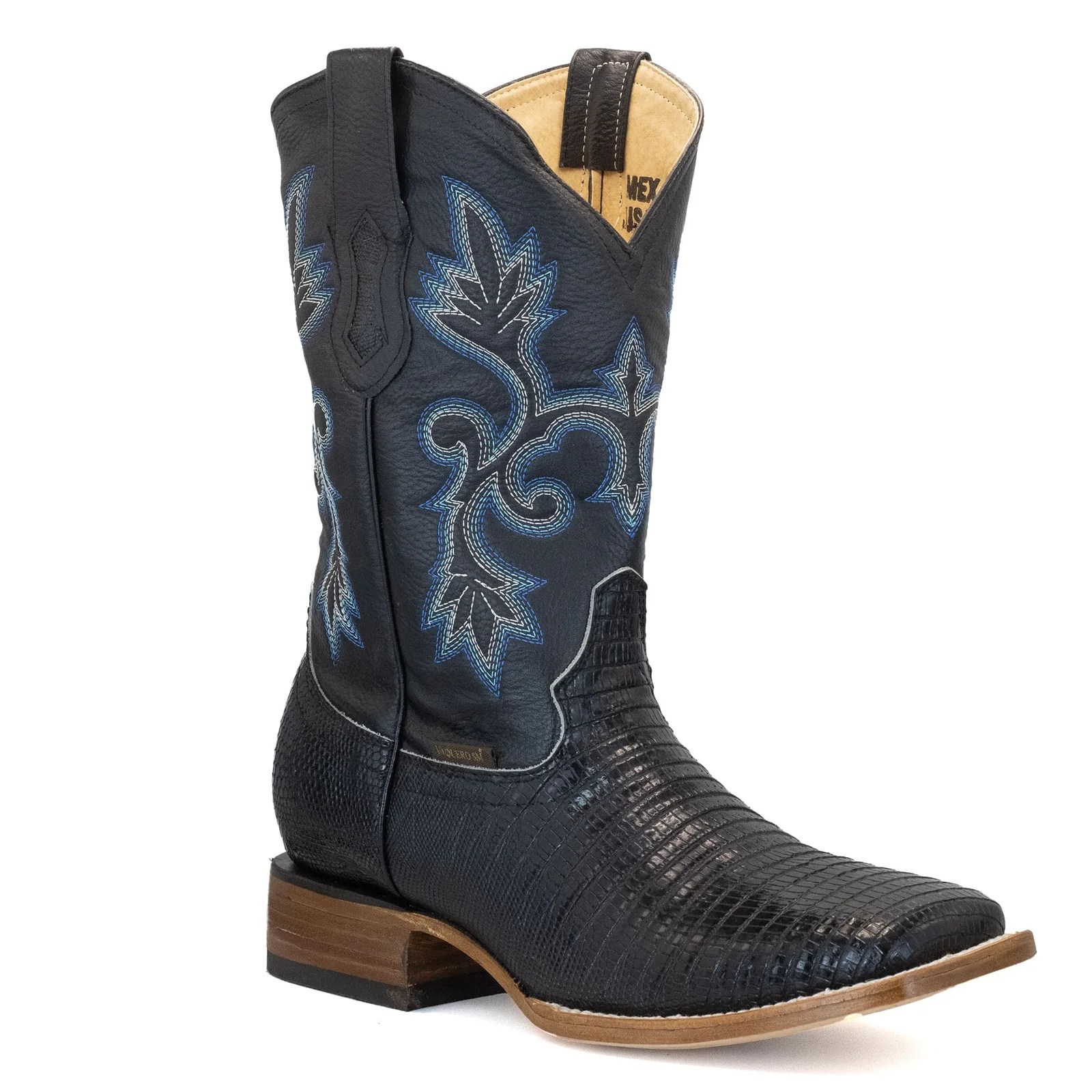 BOTA VAQUERO SM HORMA RODEO IMIT. ARMADILLO NEGRO