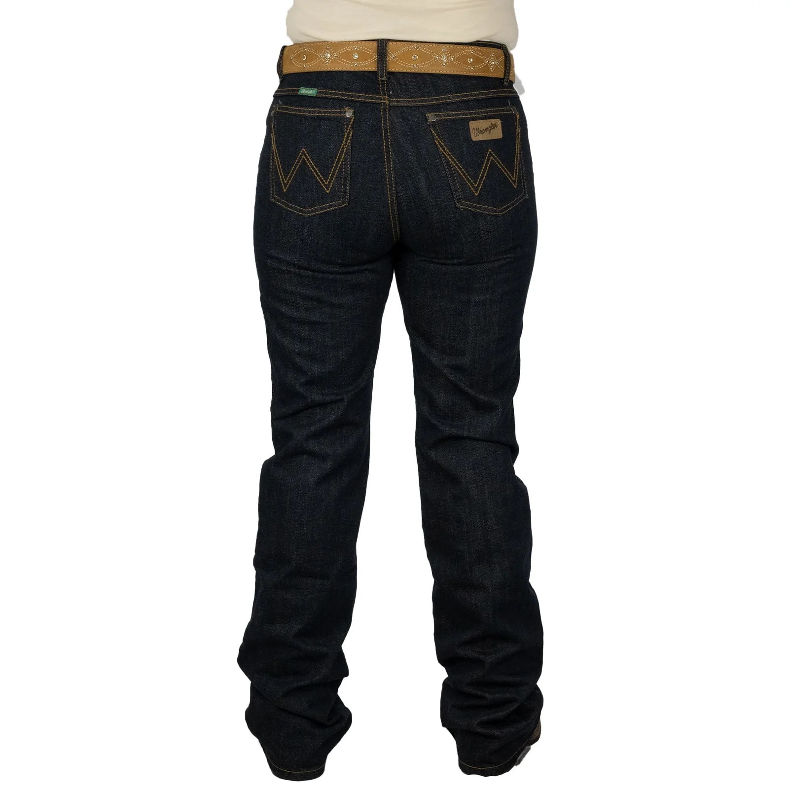 PANTALON WRANGLER DAMA CINTURA ALTA AZUL OBSCURO