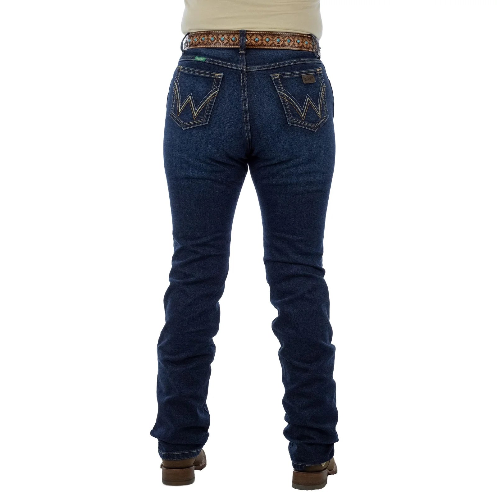 PANTALON WRANGLER DAMA CINTURA ALTA AZUL