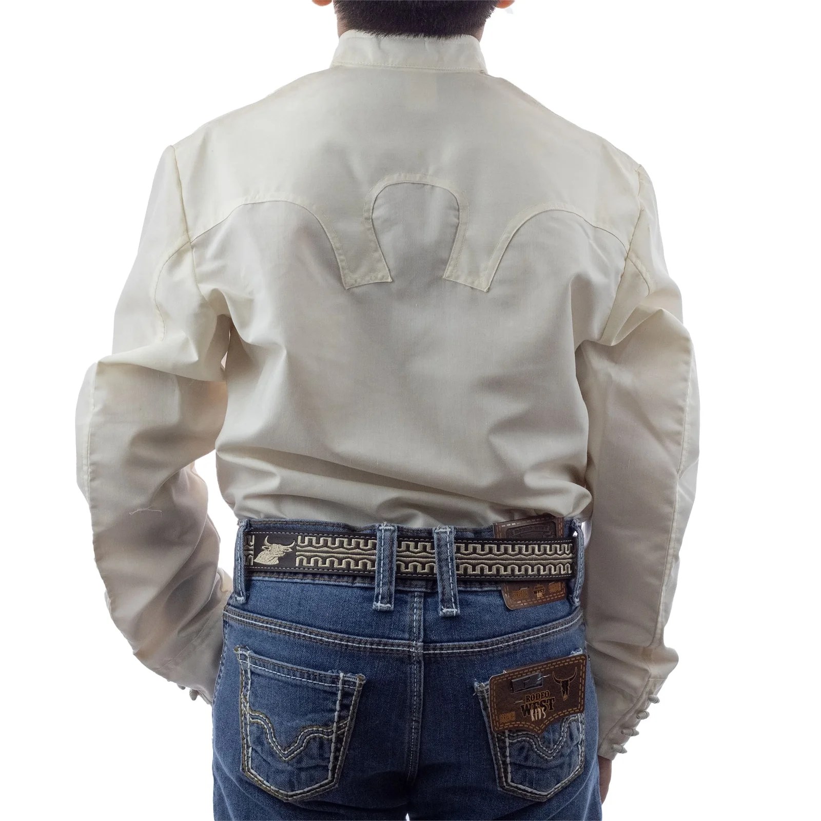 CAMISA ESPUELA DE ORO DE MANGA LARGA CHARRA BEIGE