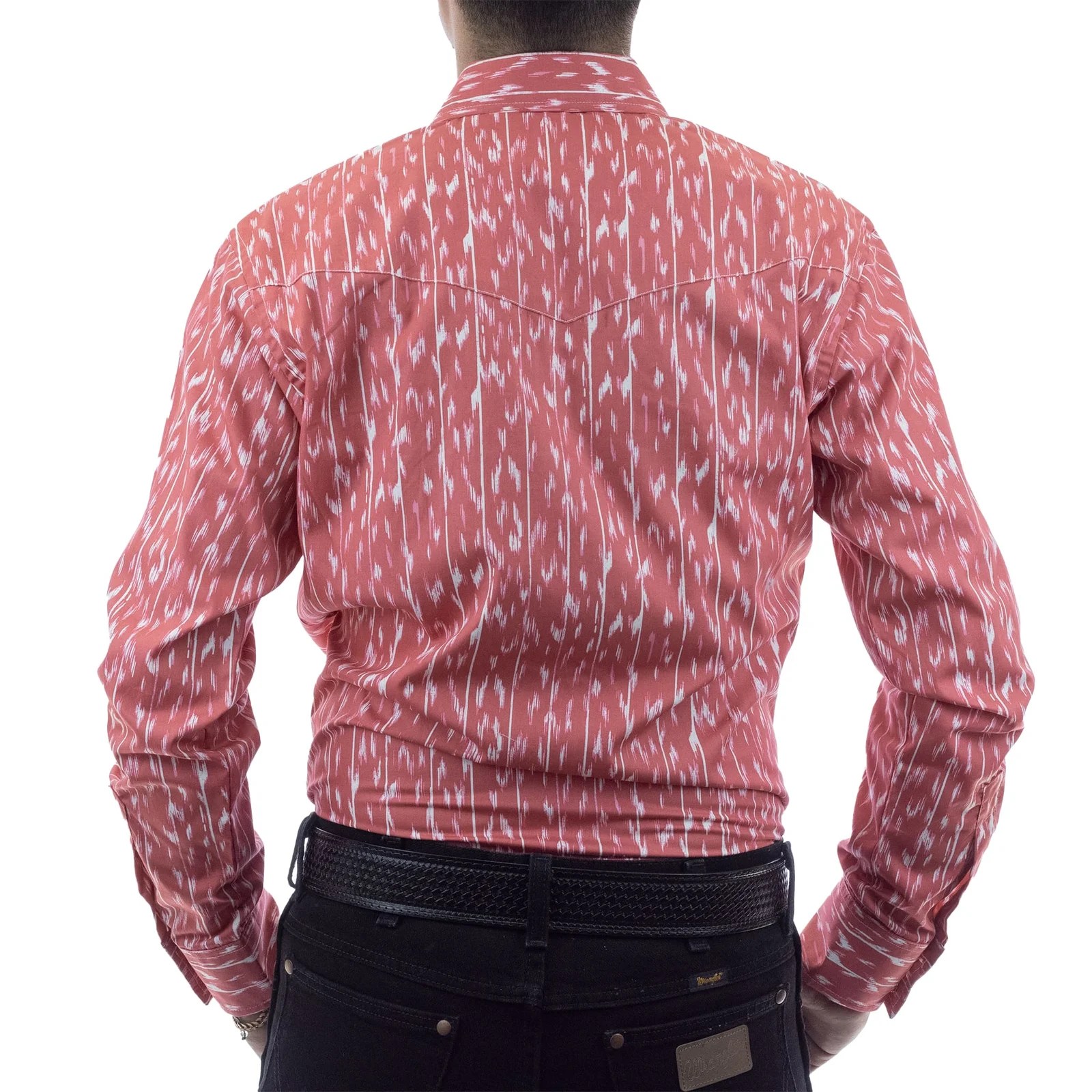 CAMISA VAQUERA WRANGLER MANGA LARGA HOMBRE ROSA