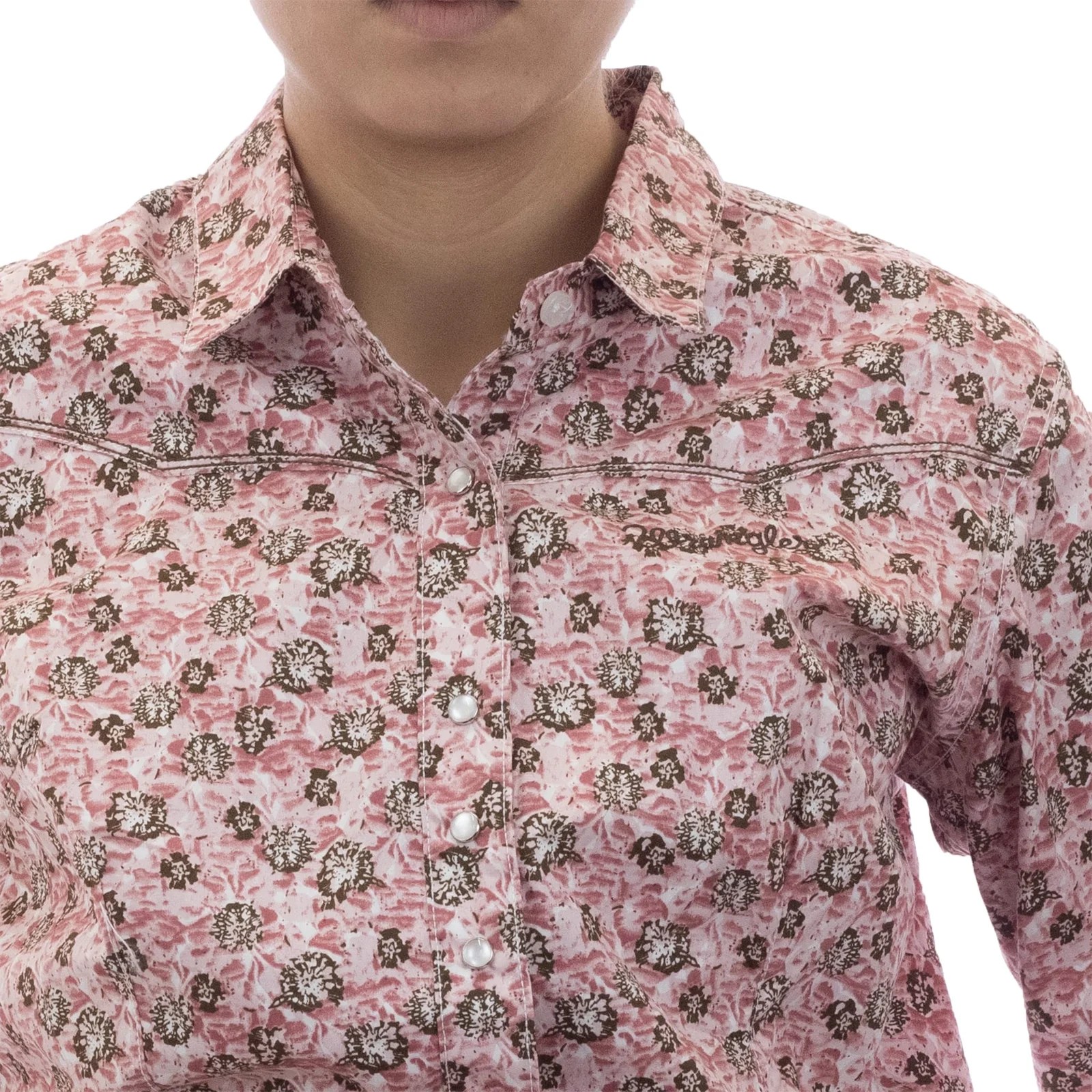 CAMISA VAQUERA WRANGLER DAMA MANGA LARGA ROSA