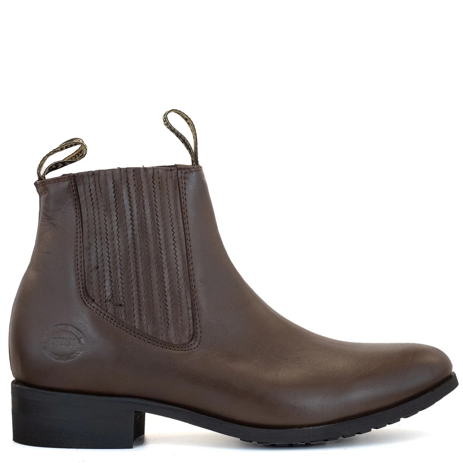 BOTIN ESTRIBO CHARRO SUELA DE HULE CAFE