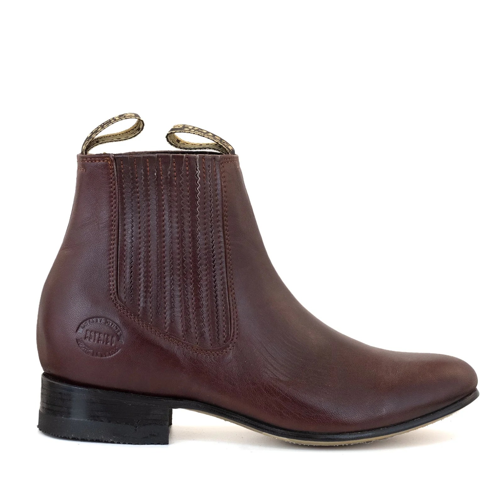 BOTIN ESTRIBO CHARRO SUELA DE CUERO VINO