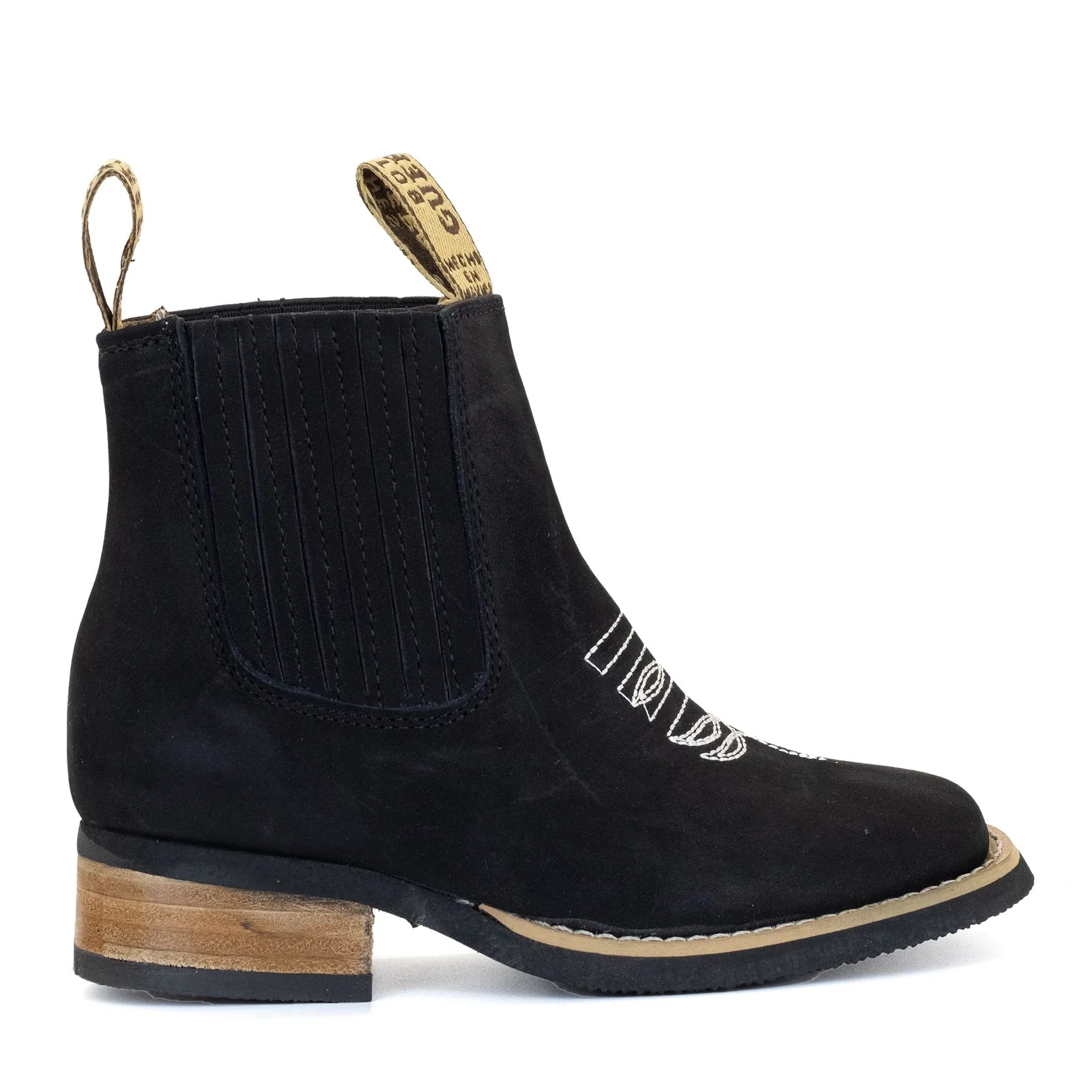BOTIN GUERRERO CUADRADO NOBUCK NEGRO