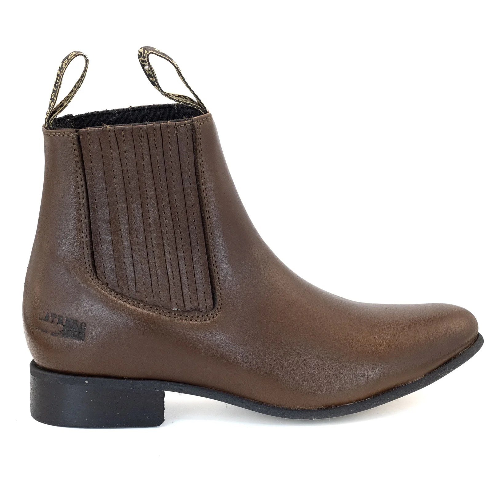 BOTIN CUATRERO CHARRO EN PIEL CAFE CAFE