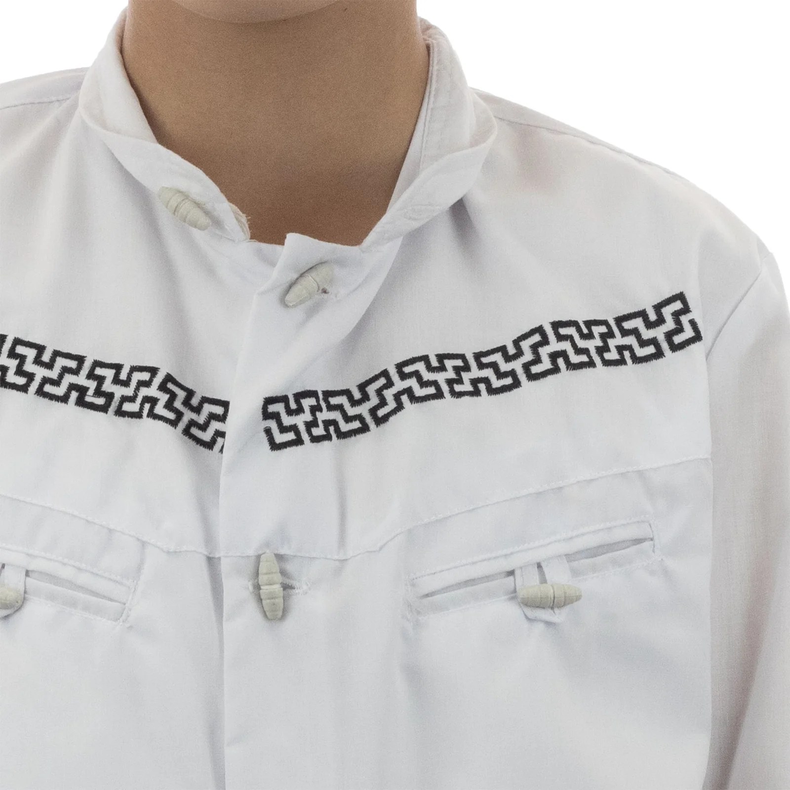 CAMISA ESPUELA DE ORO DE MANGA LARGA CHARRA BLANCO