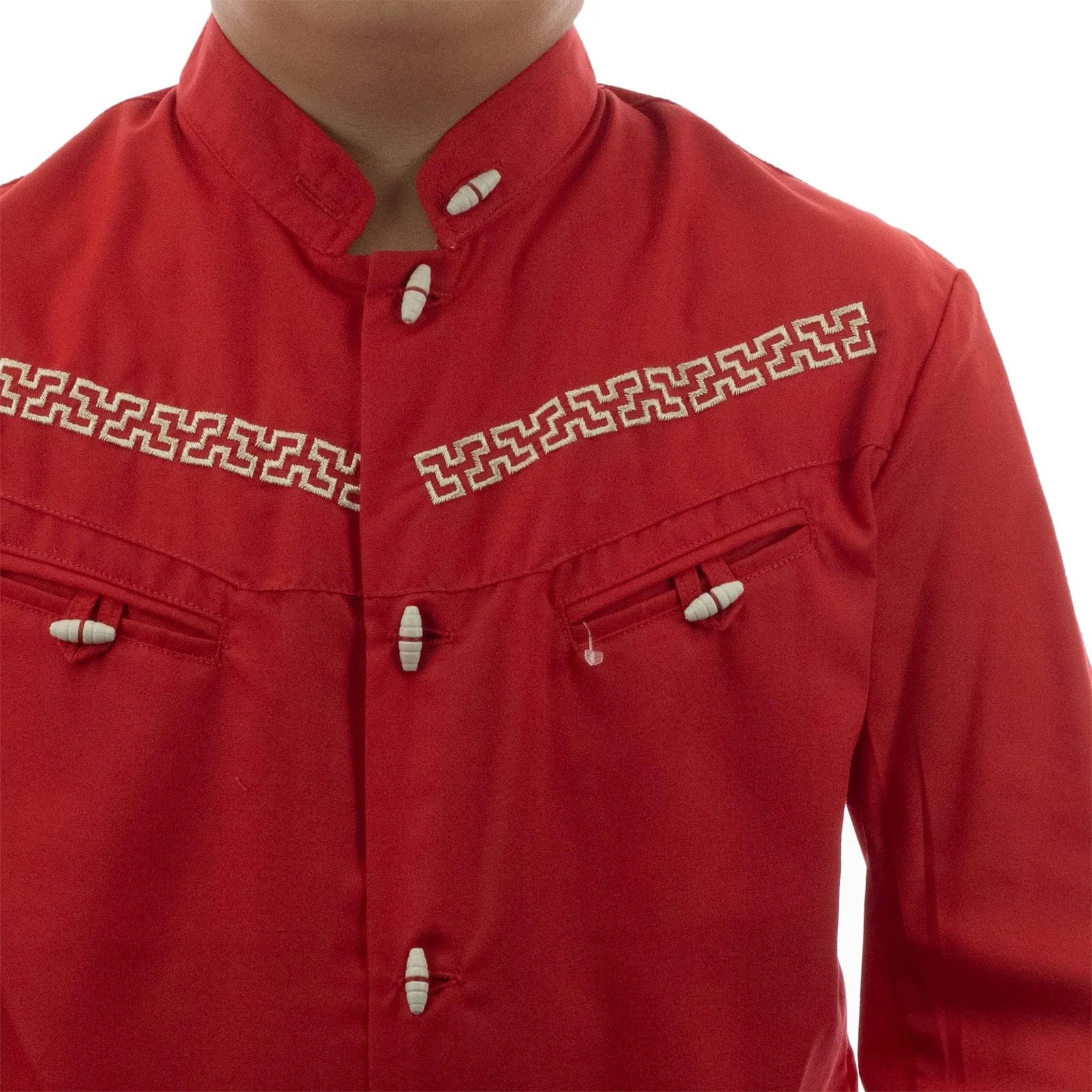 CAMISA ESPUELA DE ORO DE MANGA LARGA CHARRA ROJO