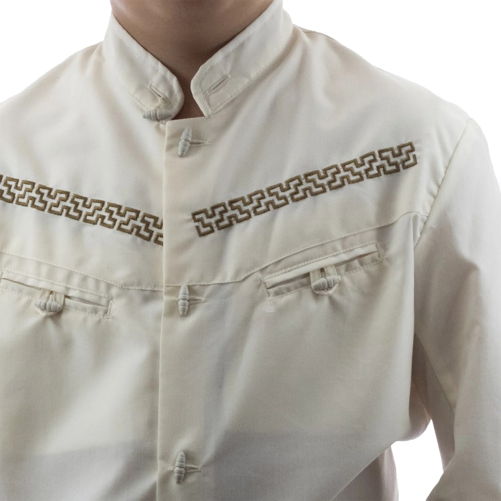 CAMISA ESPUELA DE ORO DE MANGA LARGA CHARRA BEIGE