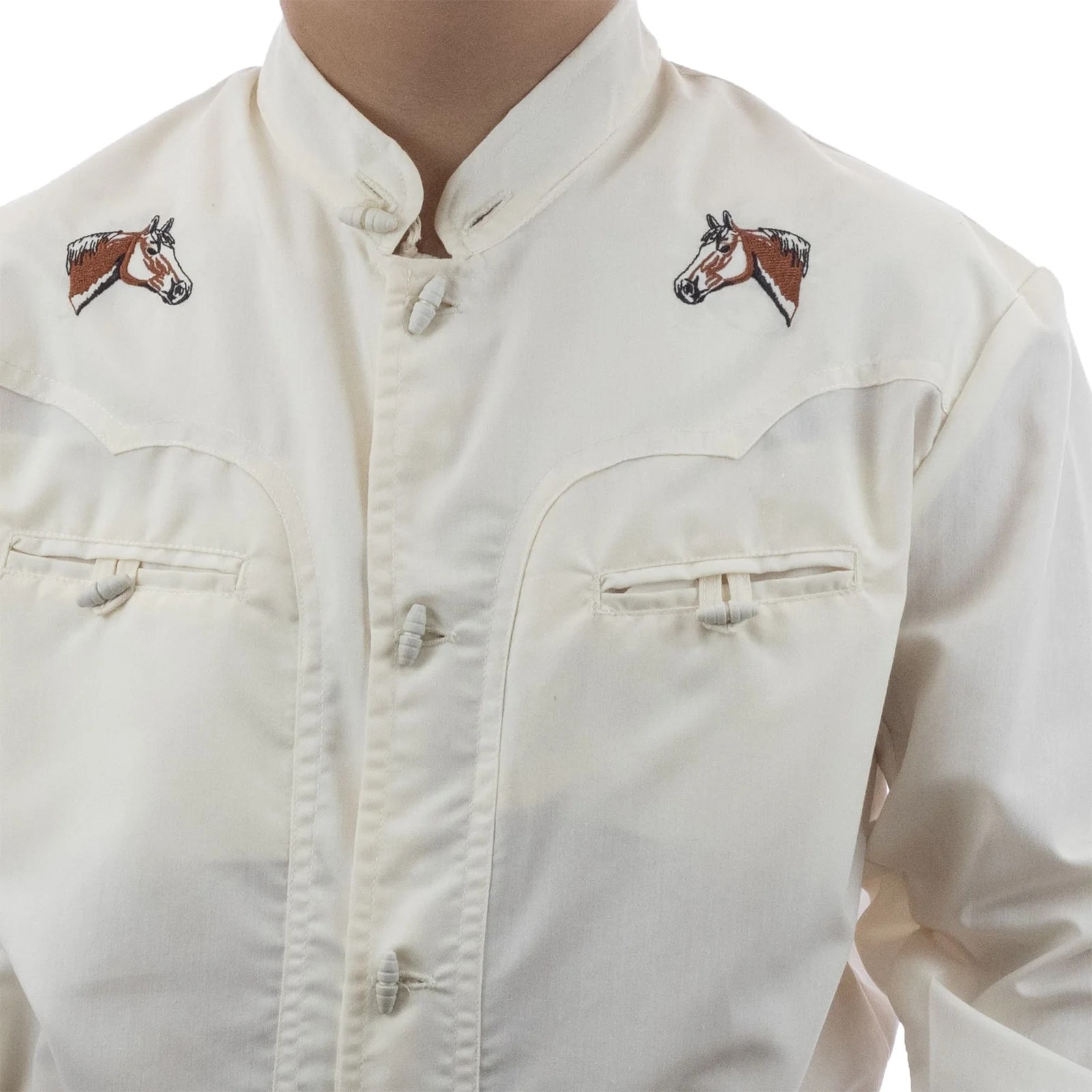 CAMISA ESPUELA DE ORO DE MANGA LARGA CHARRA BEIGE
