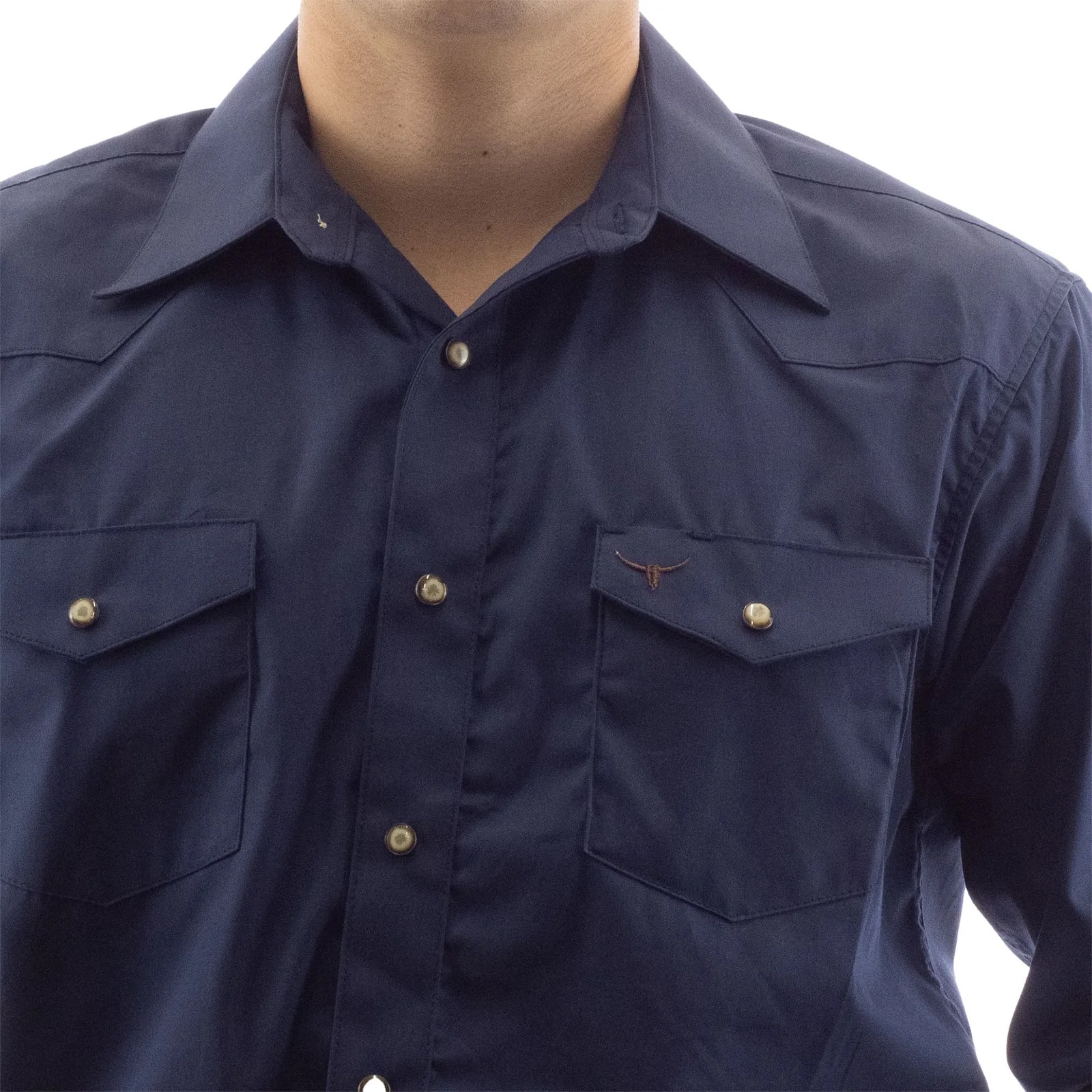 CAMISA RODEO WEST VAQUERA MANGA LARGA AZUL MARINO