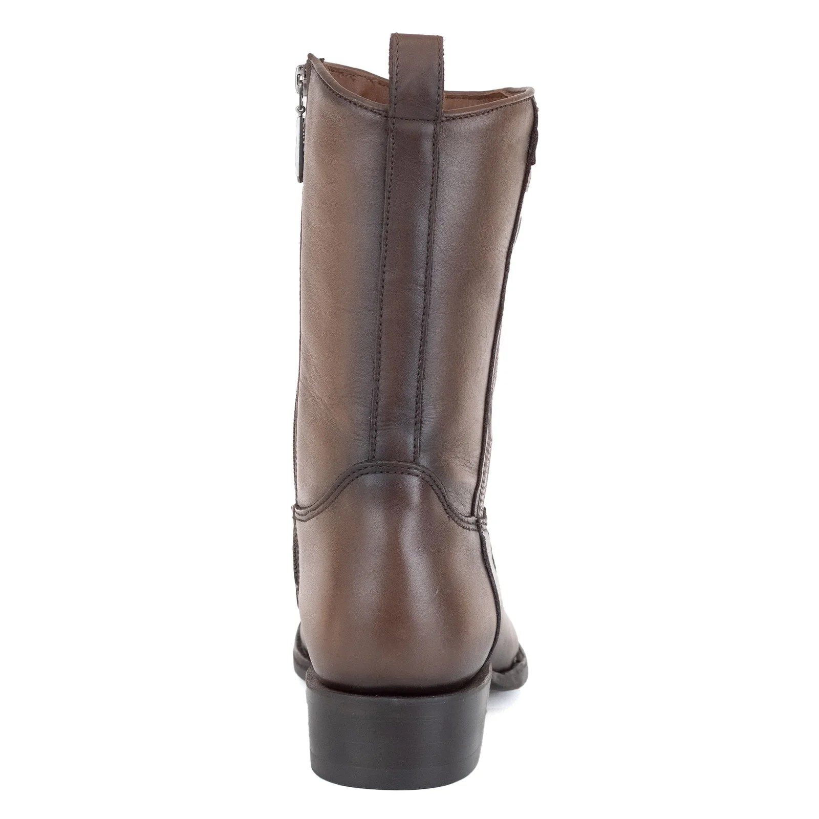 BOTA CUADRA EN PIEL GENUINA DE PATA DE AVESTRUZ CAFE
