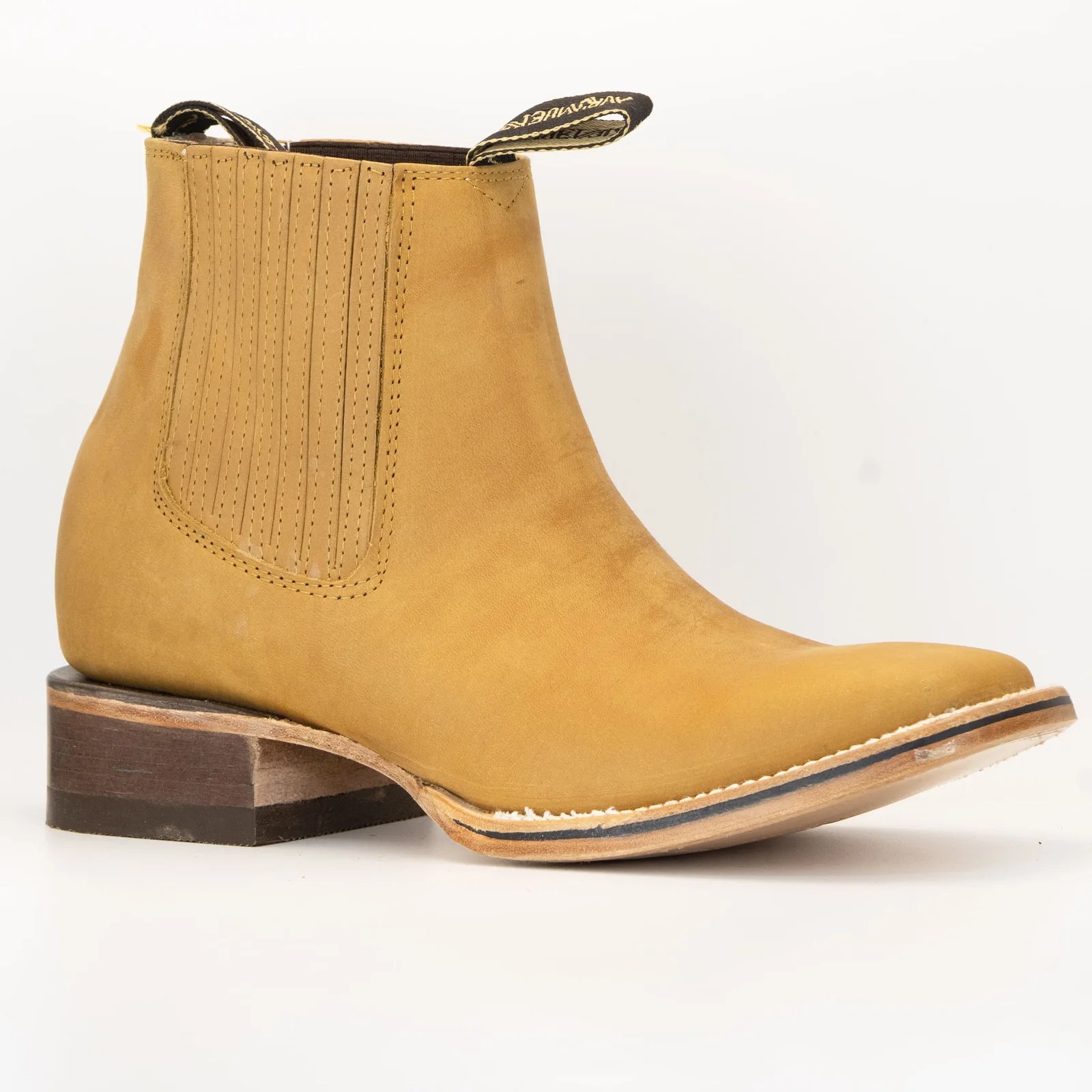 BOTIN ARMENTA CUADRADO CON SUELA DE CUERO ATANADO MIEL