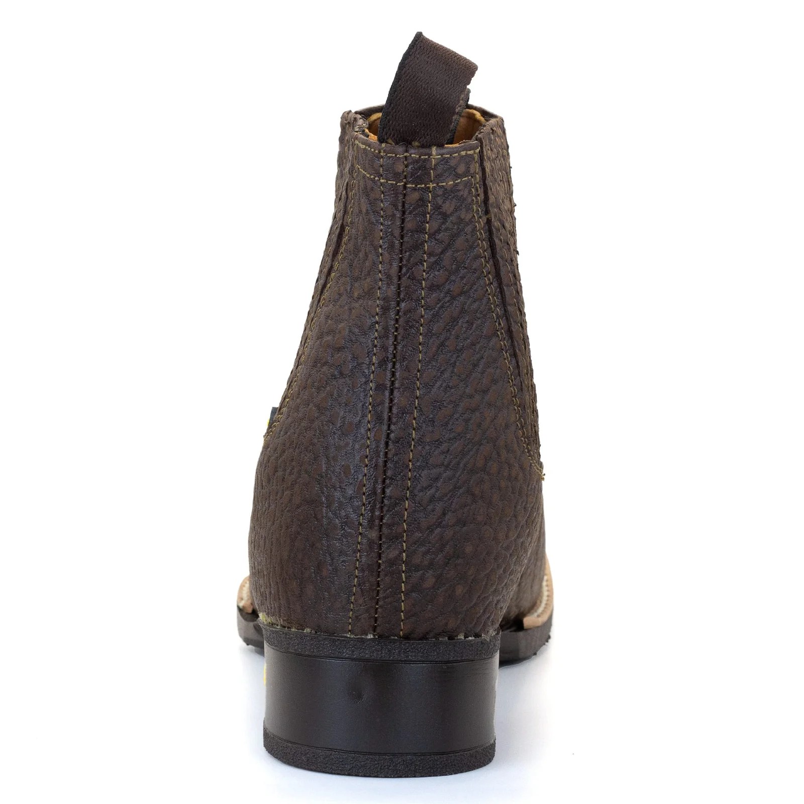BOTIN EL RANCHERO DE PIEL DE CUELLO DE TORO CAFE