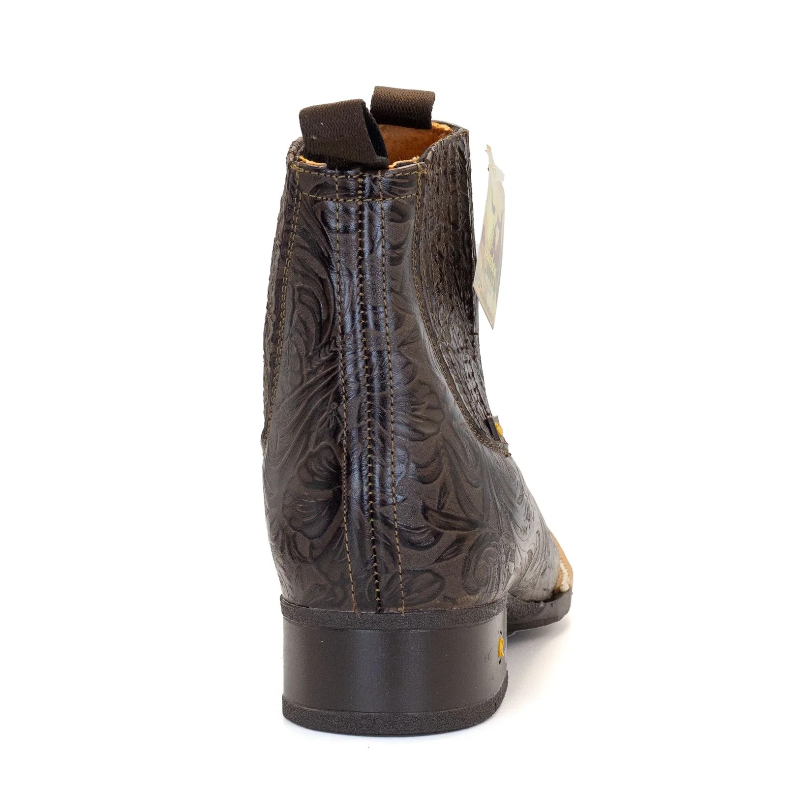 BOTIN EL RANCHERO DE PIEL DE RES CINCELADO CAFE