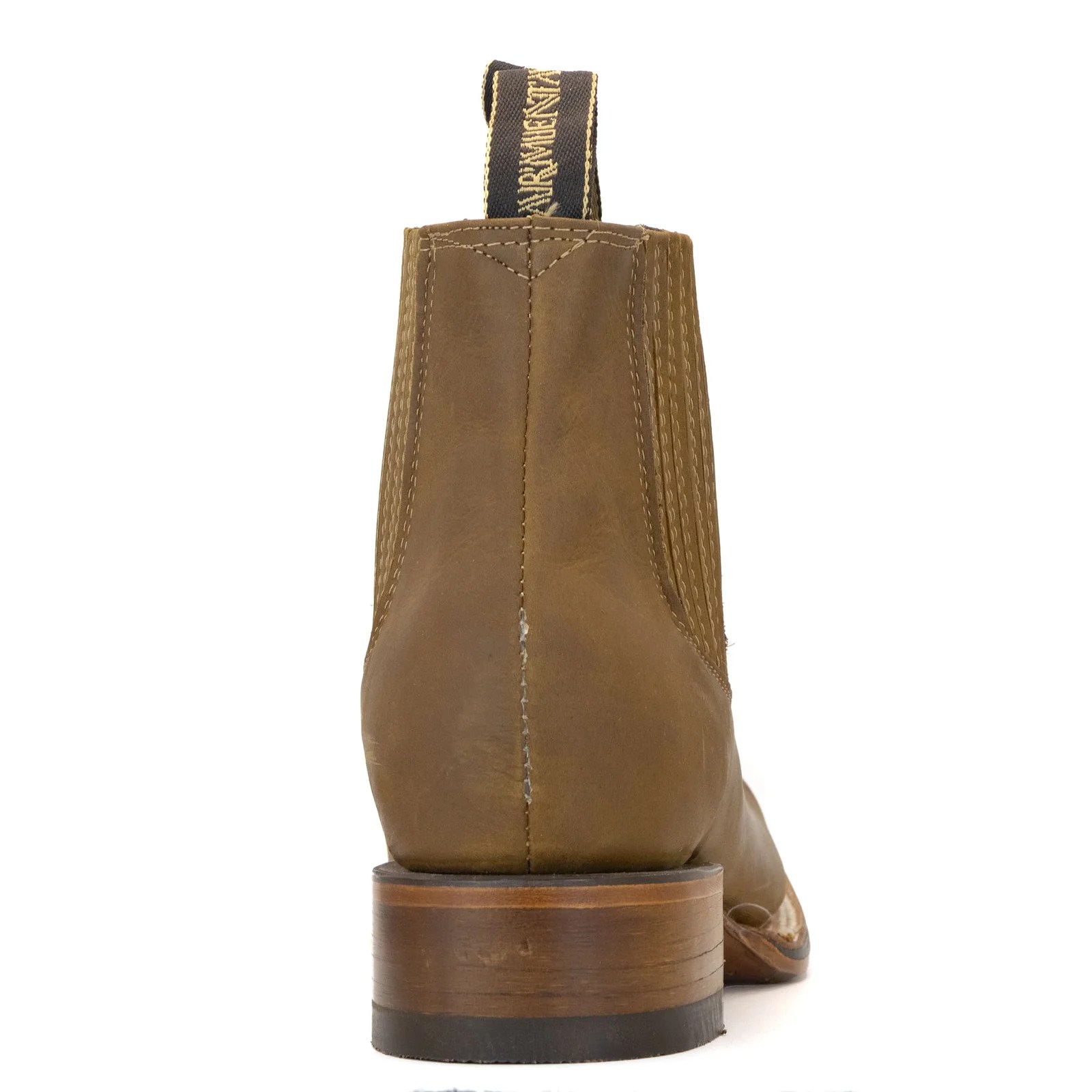 BOTIN ARMENTA CUADRADO CON SUELA DE CUERO CRAZY TANG
