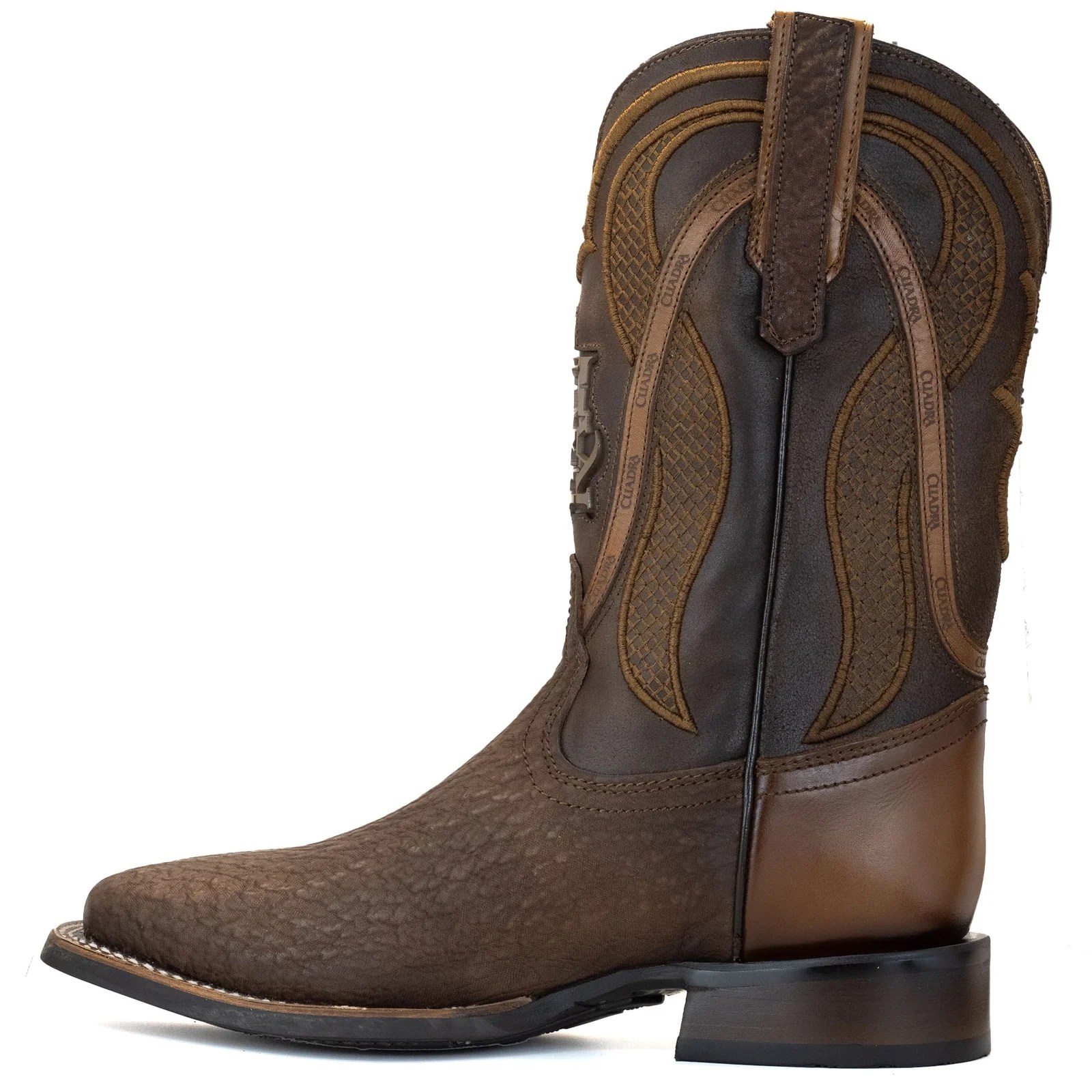 BOTA CUADRA EN PIEL GENUINA DE TIBURON CAFE