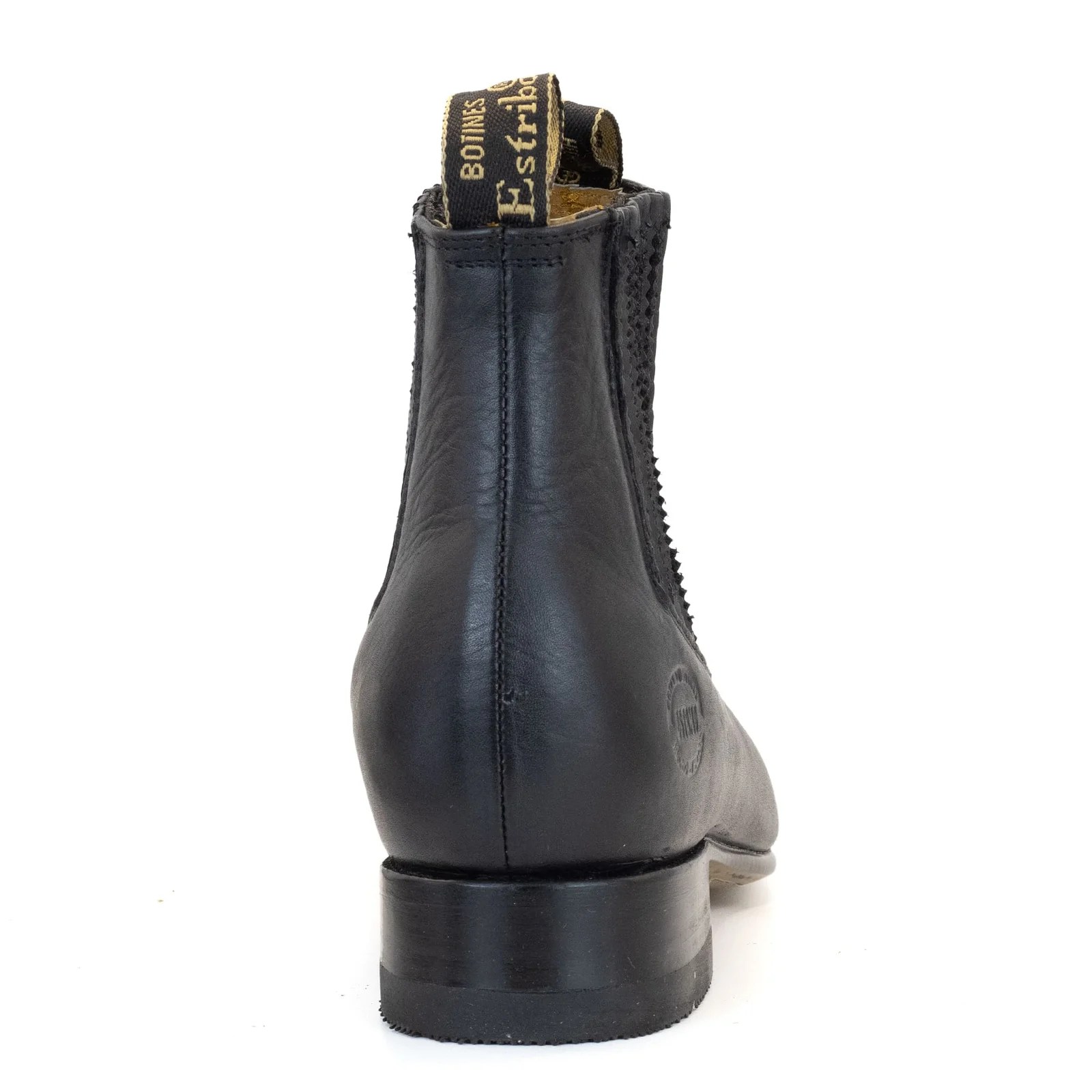 BOTIN ESTRIBO CHARRO SUELA DE CUERO NEGRO