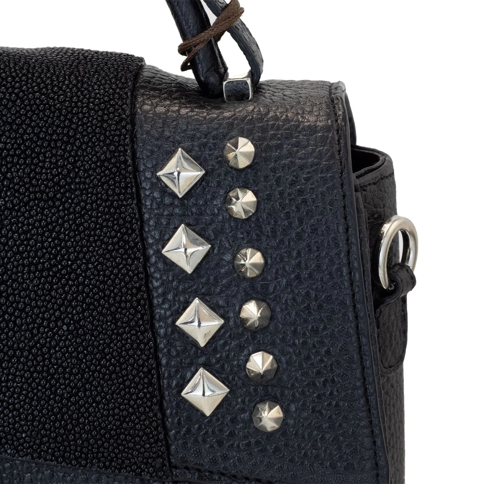 BOLSA EN PIEL GENUINA DE MANTARRAYA NEGRA