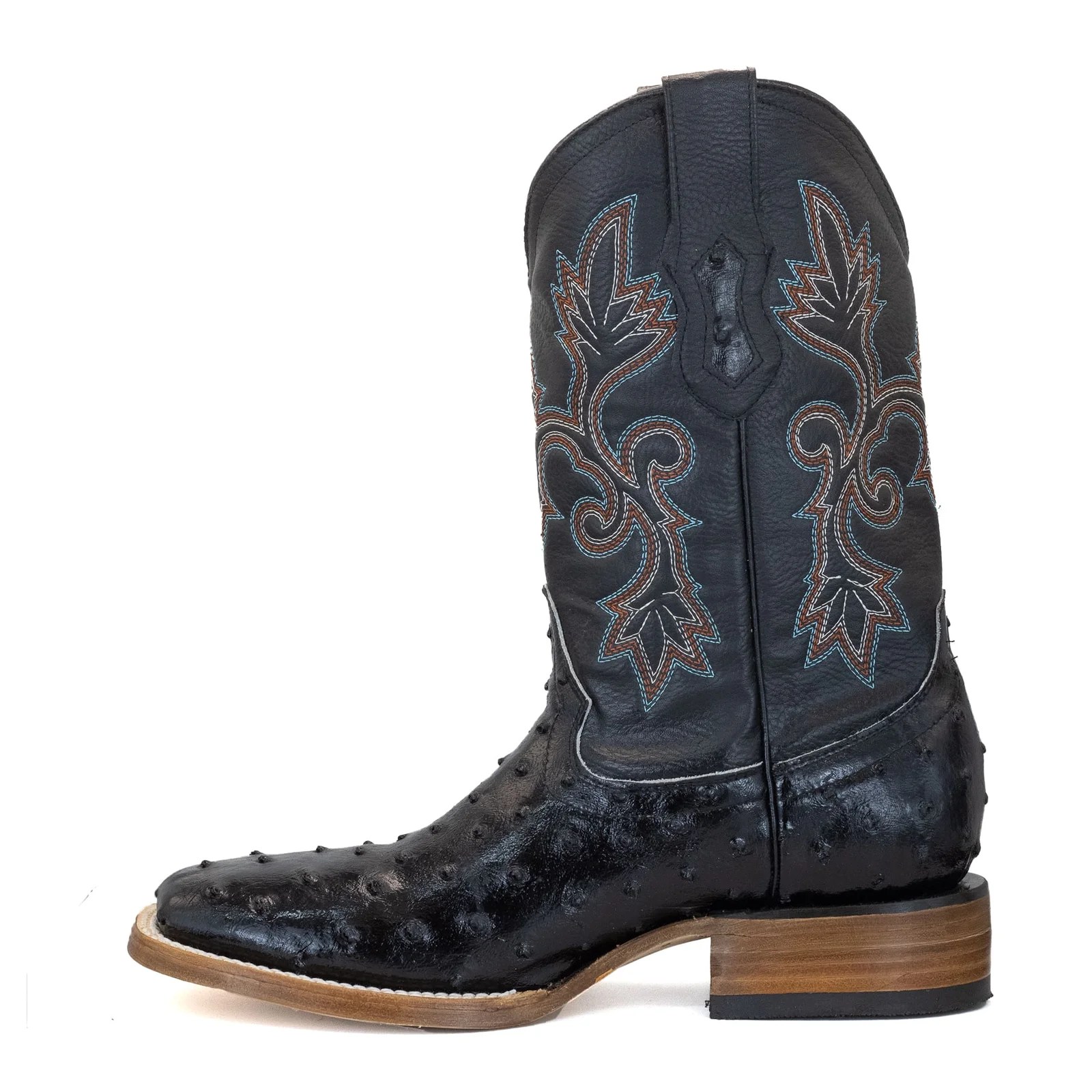 BOTA VAQUERO SM HORMA RODEO IMIT. AVESTRUZ NEGRO